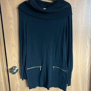 Michael Kors‎ Black and Gold Rolled Neck Sweater Dress